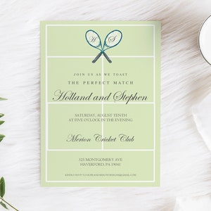 Tennis Rehersal Dinner Invitation, Tennis Invitation, Tennis Invite, Digital Invitation, Watercolor Tennis Invitations, Invitation, image 1