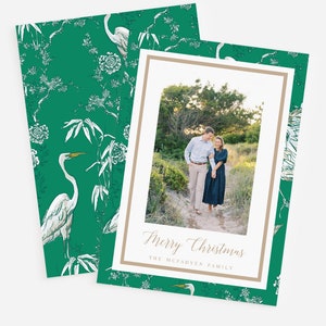 Cartão de Natal floral verde, cartões de férias, cartão de Natal, cartões de Natal com fotos, cartões de férias com fotos, cartões de férias bonitos, mínimo moderno
