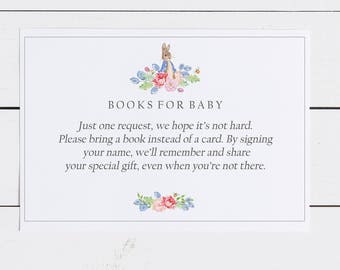 Tarjeta de solicitud de libro a juego, Baby Shower, fiesta de cumpleaños, solicitud de libro, libros para bebé, inserción de invitación, libro en lugar de tarjeta, inserción de libro