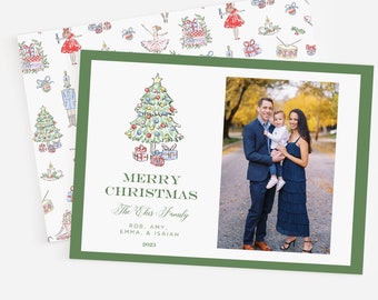 Nutcracker Christmas Card, Watercolor Nutcracker Christmas Card, Christmas Photo Card, Digital Holiday Card, Pastel Nutcrackers, Pastel Nut