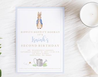Peter Rabbit Birthday Invitation, Peter Rabbit Invitation, Peter Rabbit Invite,  Baby Shower Invitation, Beatrix Potter, Peter Rabbit