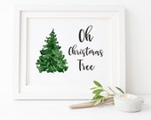 Oh Christmas Tree Print, Christmas Print, Christmas Digital Print, Christmas Tree Printable, Digital Download, Christmas Carol Print