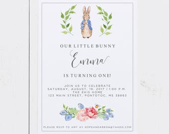 Peter Rabbit Invitation Peter Rabbit Birthday Invitation | Etsy