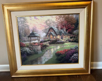 Make a Wish Cottage, Thomas Kincade painting, Thomas Kincade canvas, painting, painting in frame, Kincade, Kincade painting, 20x24