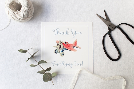 Airplane Birthday Favor Tags, Gift Tag, Birthday Favor, Watercolor Favor Tag, Watercolor Airplane, Digial Party Favor Tag, Welcome Aboard