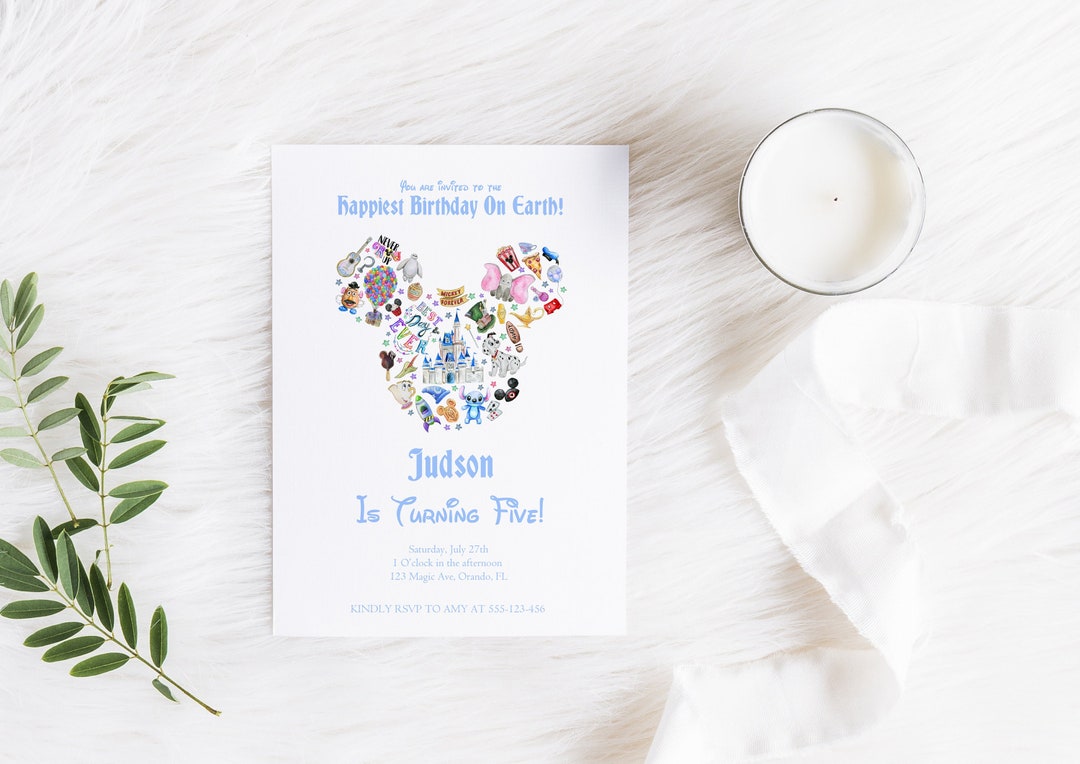 Mickey Mouse Invitation, Disney World Invitation, Mickey Invite, Disney ...
