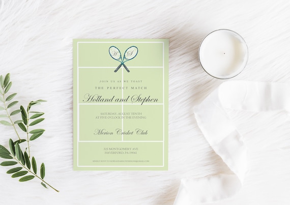 Tennis Rehersal Dinner Invitation, Tennis Invitation, Tennis Invite, Digital Invitation, Watercolor Tennis Invitations, Invitation,