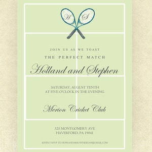 Tennis Rehersal Dinner Invitation, Tennis Invitation, Tennis Invite, Digital Invitation, Watercolor Tennis Invitations, Invitation, image 2