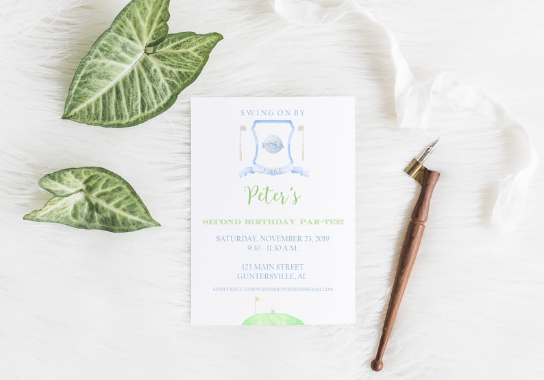 Golf Birthday Invitation, Golf Invitation, Golf Party, Invitation, Watercolor Invitation, Watercolor Golf Invitation, Golf Invite, DIY