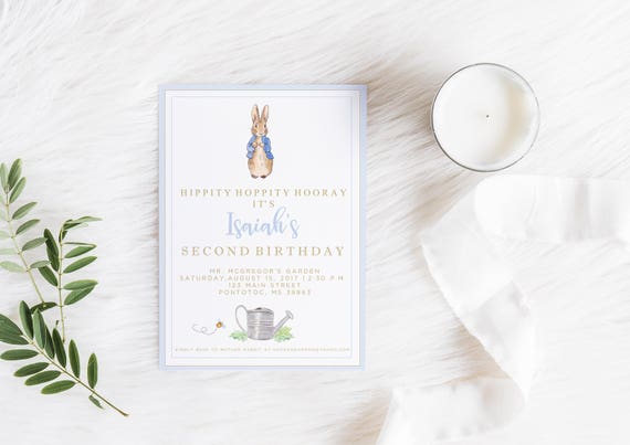Peter Rabbit Birthday Invitation Peter Rabbit Invitation Etsy
