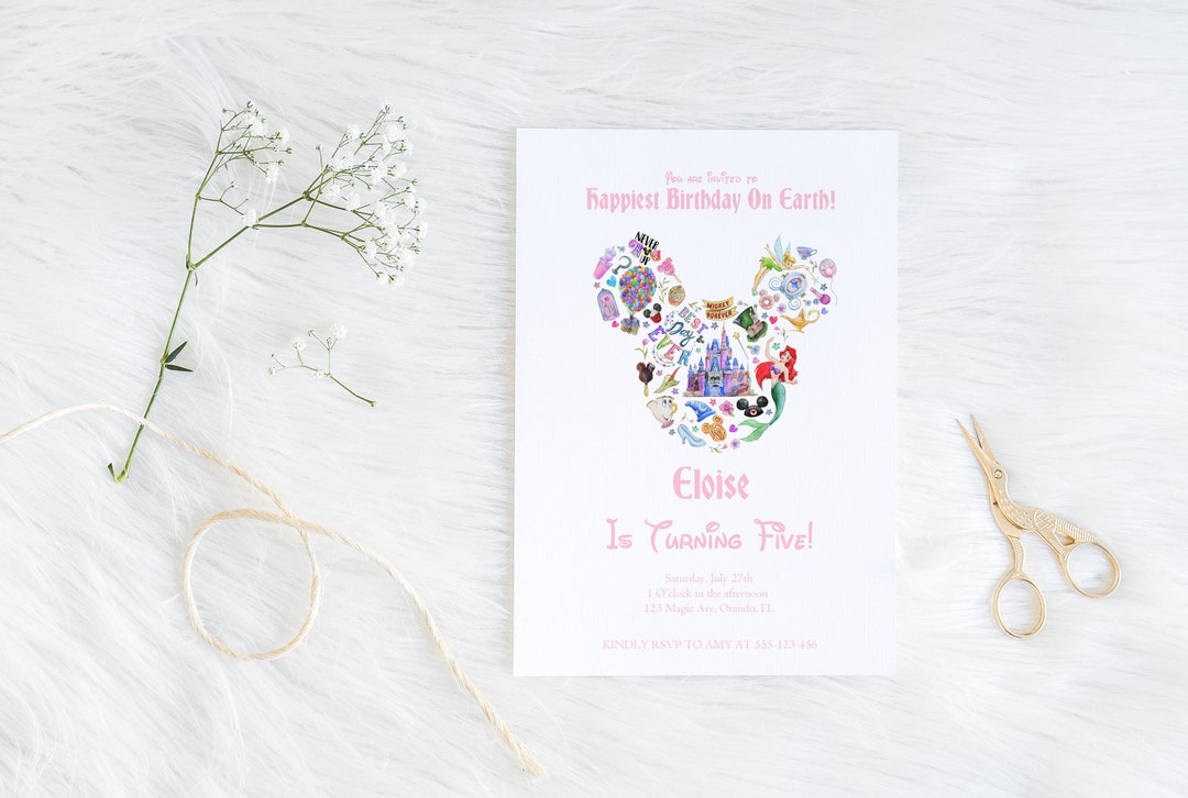 Mickey Mouse Invitation, Disney World Invitation, Mickey Invite, Disney ...