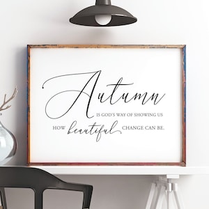 Fall Autumn Sign Printable, Thanksgiving Decor, Autumn Art Print, Fall Wall Decor, welcome autumn printable, farmhouse decor, Autumn Decor