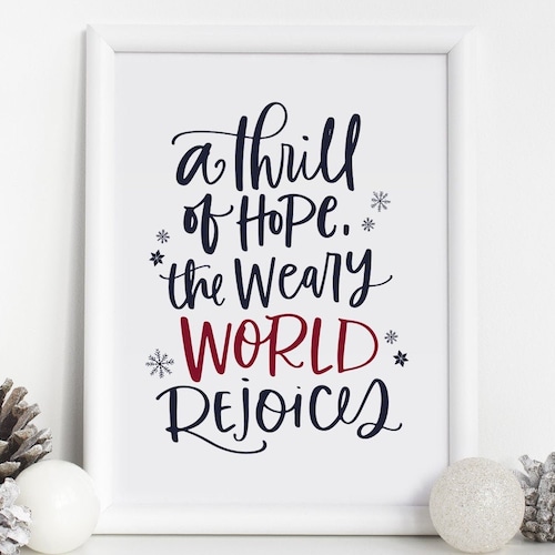 A Thrill of Hope Printable Christmas Decoration Holiday Wall Etsy