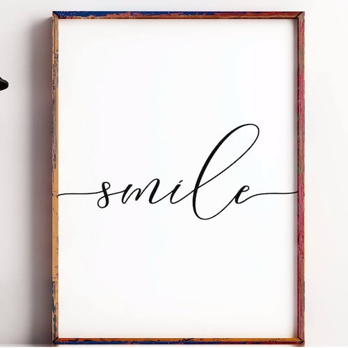 Smile Printable Smile Poster Nursery Decor Inspirational - Etsy