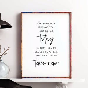 Ask yourself Printable, Home Decor, Inspirational Quotes, minimalist decor, Typography Poster, Motivational Quotes