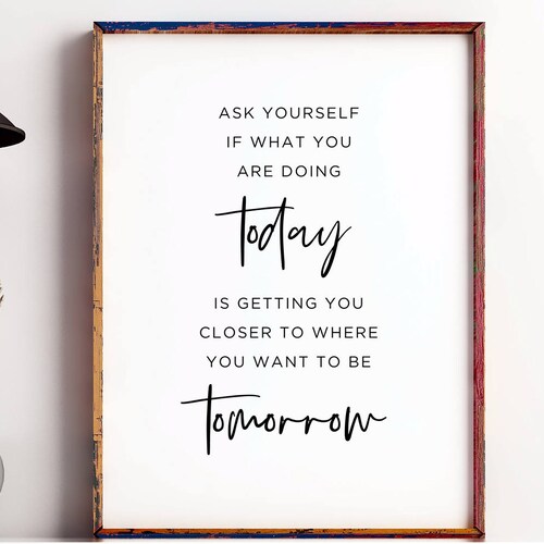Ask Yourself Printable Home Decor Inspirational Quotes - Etsy