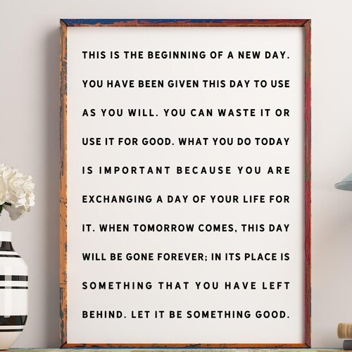 This is the Beginning of A New Day Printable Inspirational Etsy