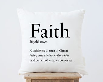 Faith pillow | Etsy Quote Pillow Faith Trust and Pixie | Etsy