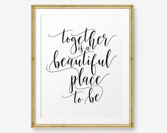 Together is a beautiful place to be Embroidery Hoop Art Etsy Together is a beautiful place to be Embroidery Hoop Art Etsy