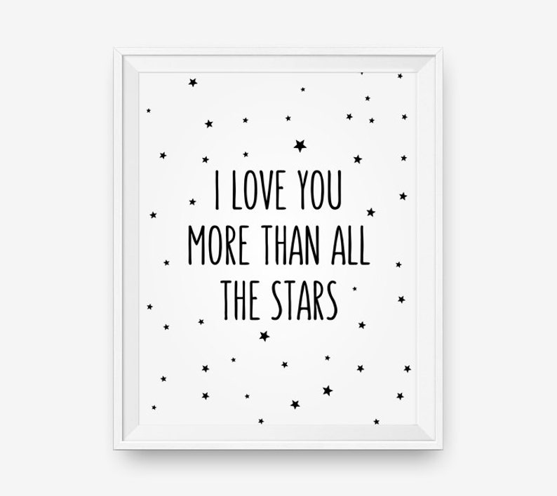 I Love You More Than All the Stars Children Wall Art Etsy UK