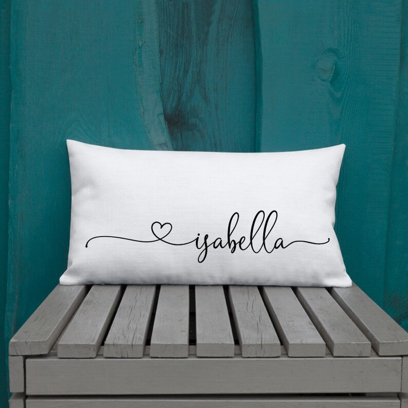 Personalized Name Lumbar Pillow Etsy