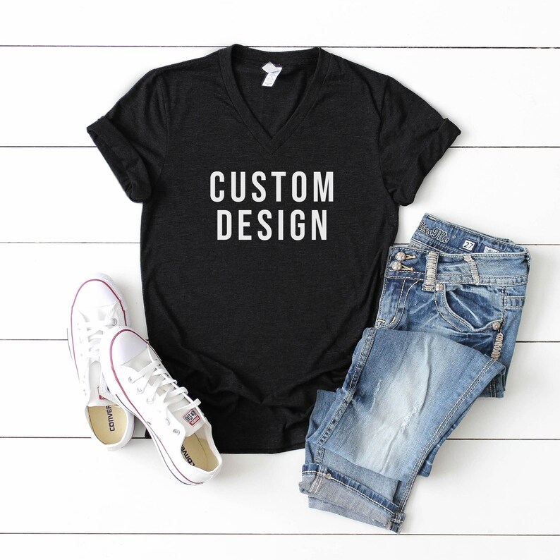 Custom V-neck Personalized V-neck Shirt Custom T-shirt - Etsy