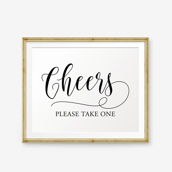 Cheers Sign Wedding Sign Printable Art Cheers Printable Etsy