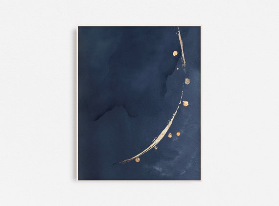Navy Blue Wall Art Printable Art Abstract watercolor art | Etsy