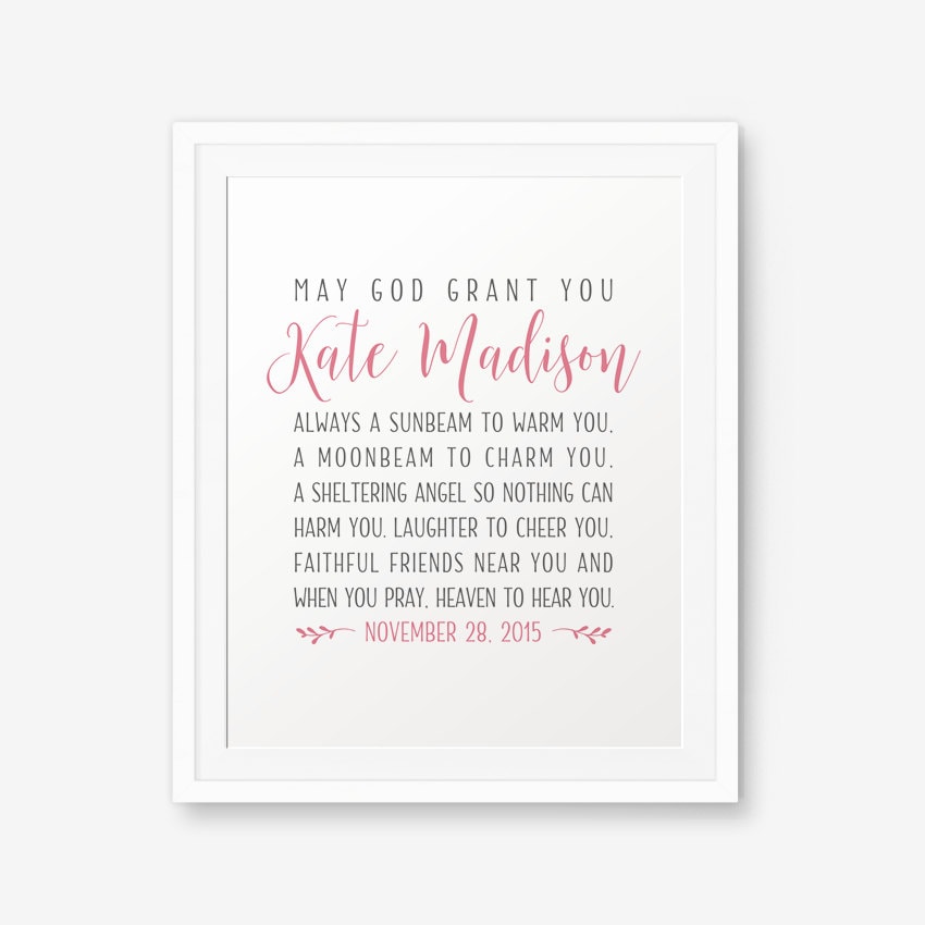 Irish Baptism Personalized Printable, Boy Baptism Gift, Girl Baptism …