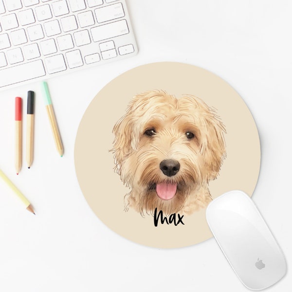 Custom Dog Mouse Pad, Personalized Pet Portrait Mouse pad, Custom Cat Mousepad, Gift for Dog Dad, Gift for Dog lover, Gift for dog Mom