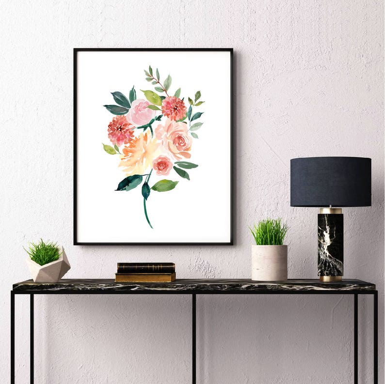 Watercolor painting of a pink rose
