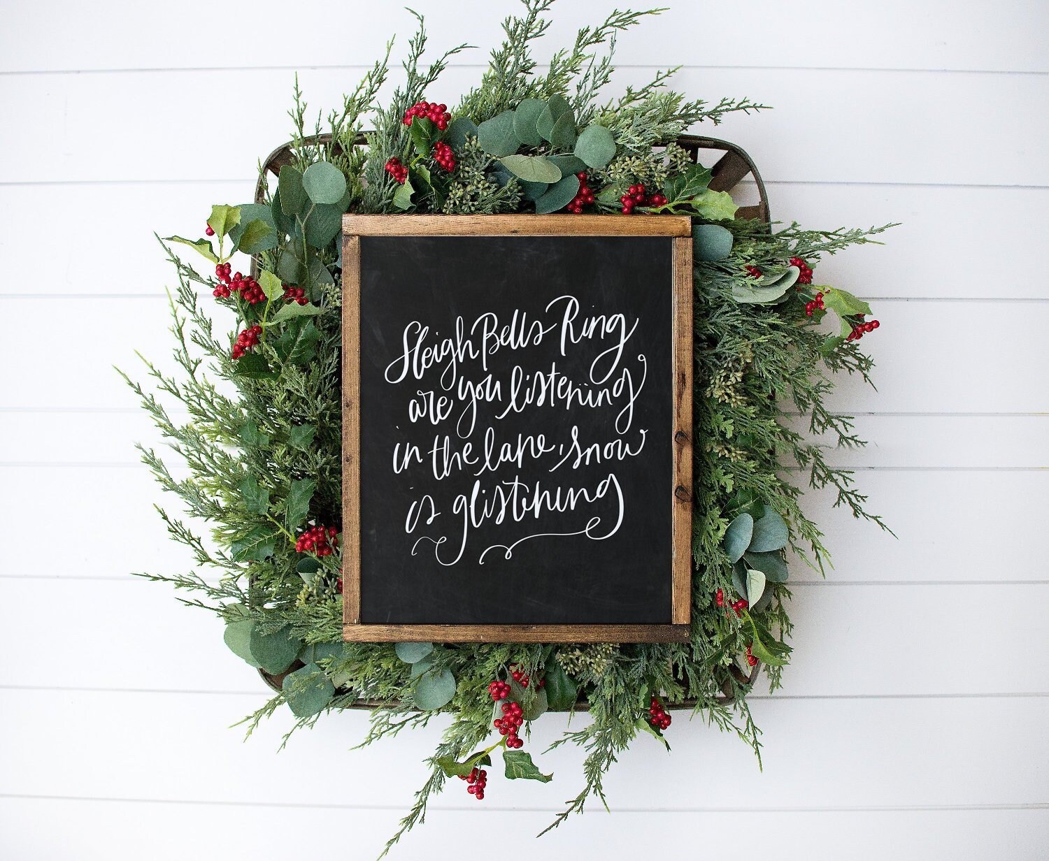 Sleigh Bell Ring Are You Listening 5x7 Print Christmas Decor 5x7 Christmas Print Christmas Wall Decor Merry Christmas Art
