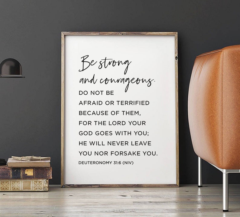 Bible Verse Printable Deuteronomy 31:6 NIV Be strong and | Etsy