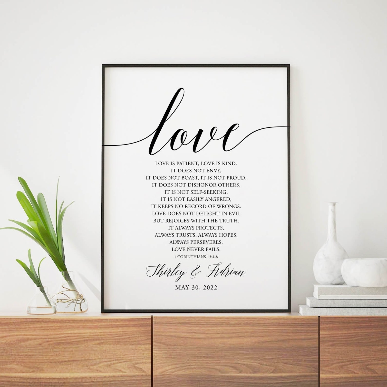 Personalized Love is Patient Printable Wedding Printable Art - Etsy