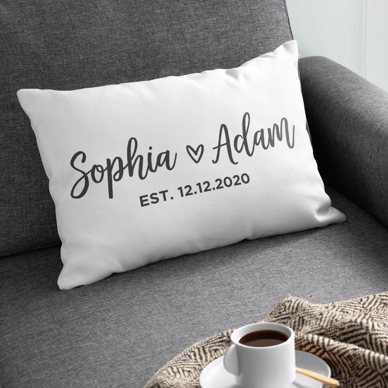 Personalized Couple Name Lumbar Pillow Etsy