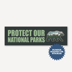 国立公園を守る車用マグネット、進歩的自由主義政治のバンパーステッカー、反トランプ＆MAGA左派ステッカー