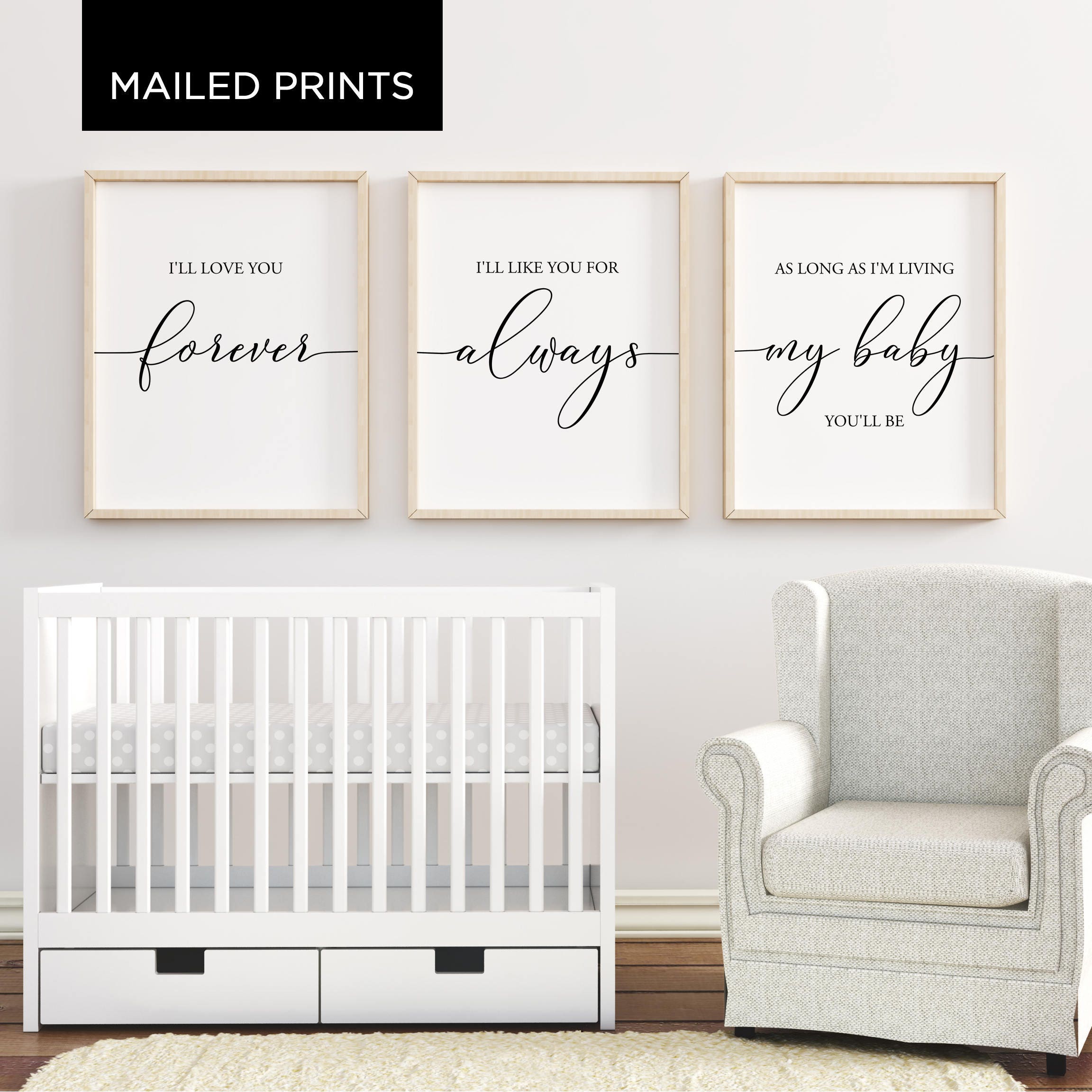I Ll Love You Forever Mailed Art Prints Set Of 3 Nursery Etsy I Ll Love You Forever Mailed Art Prints Set Of 3 Nursery Etsy