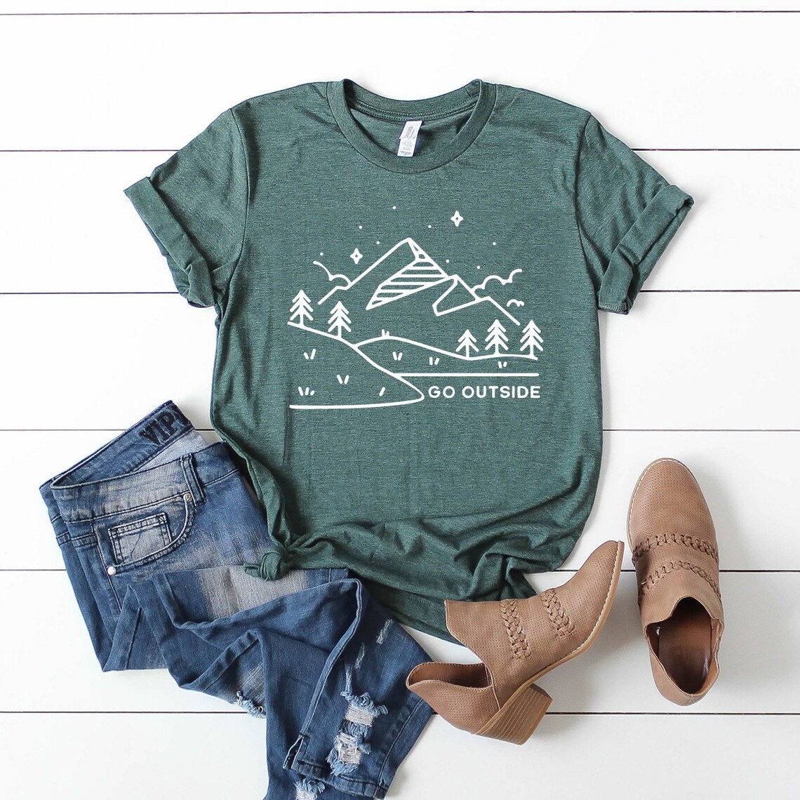 Go outside Shirt Adventure Tshirt Mountain Shirt Unisex Etsy