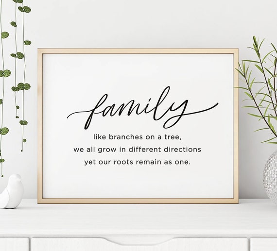 Family Like Branches On A Tree Printable Art Family Quote Etsy