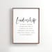 Leadership Printable Art, Office Decor, Retirement Gift, Boss Gift, Business Inspirational Prints, Office Art, gift for good leader 