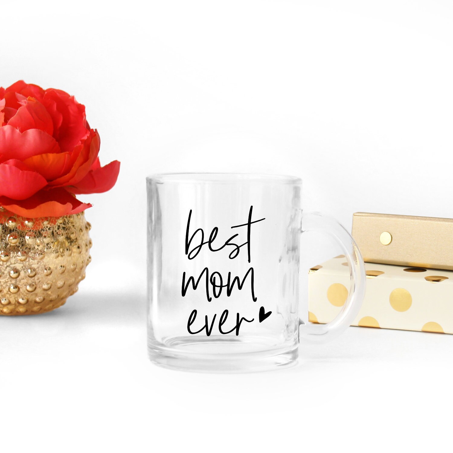 Best Mom Ever Glass Mug Glass Mug Mom Glass Muggifts for Etsy