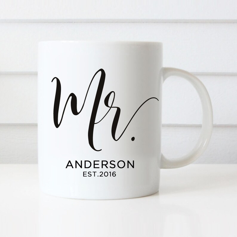 Mr & Mrs Mugs Custom Wedding Gift Personalized Wedding Mugs Etsy