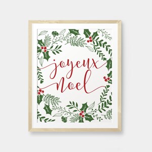Joyeux Noel Christmas Printable Art Decorholiday Typography - Etsy