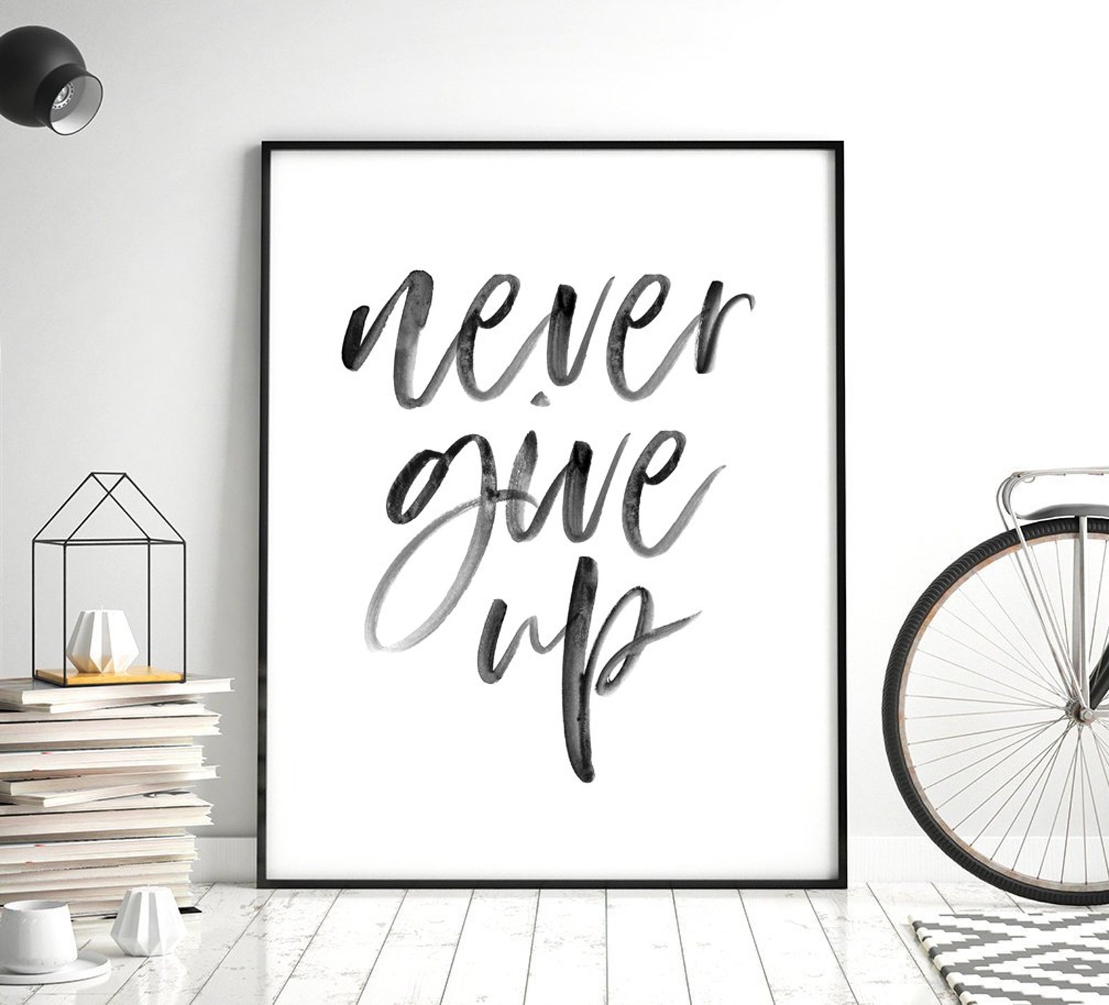 Never Give up Printable Motivational Print Home Office Art | Etsy