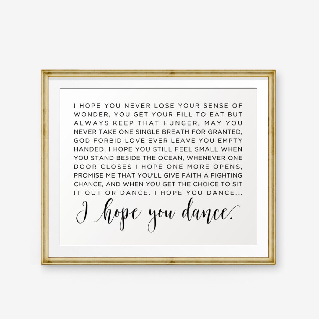 I Hope You Dance Lyrics Printable, I Hope You Dance Lyrics, Song Lyrics