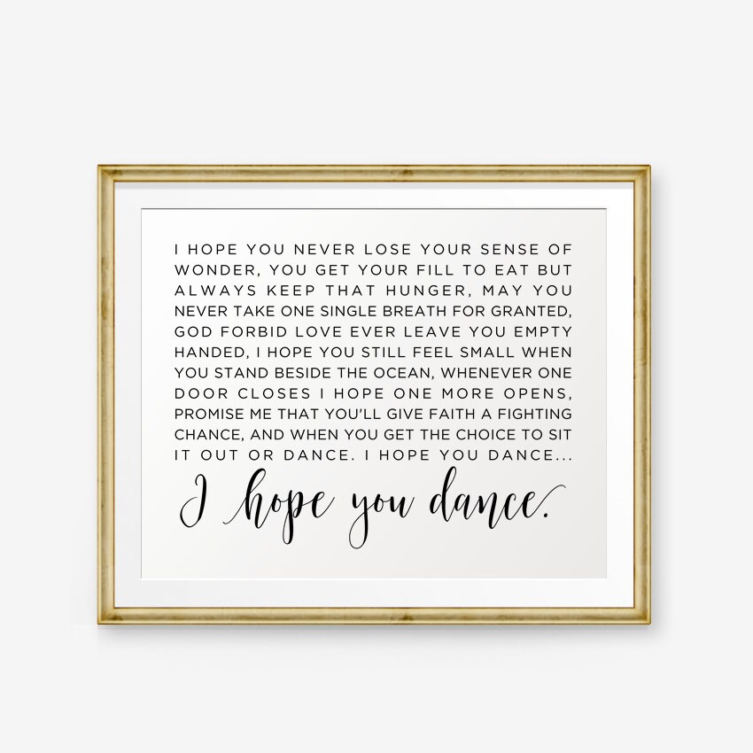 I Hope You Dance Lyrics Printable, I Hope You Dance Lyrics, Song Lyri…