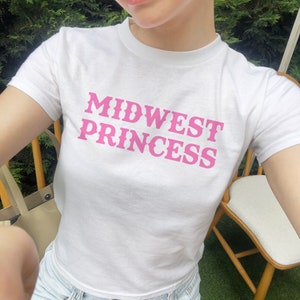 Midwest prinses baby-T-shirt, getailleerd dames-T-shirt of uniseks shirt, esthetisch baby-T-shirt, trendy top, Y2K jaren 90 baby-T-shirt, midwest girlie cadeau