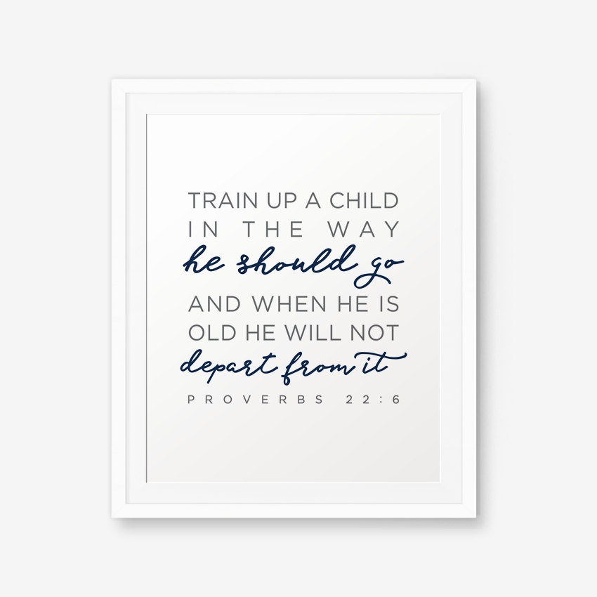 Proverbs 226 Train up a Child... Bible Verse Printable Art Etsy