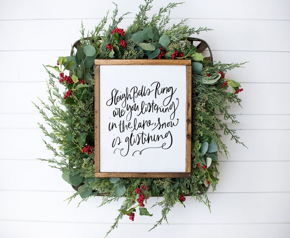 Sleigh Bell Ring Are You Listening 5x7 Print Christmas Decor 5x7 Christmas Print Christmas Wall Decor Merry Christmas Art