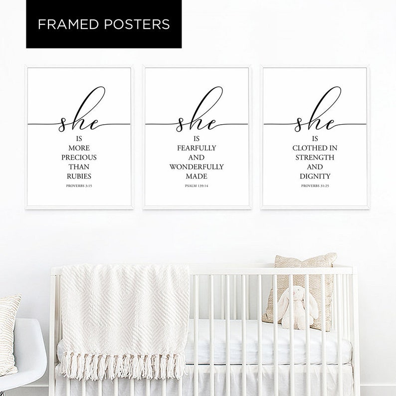 Nursery Framed Art Print Wood Framed Art Print Set of 3 Etsy